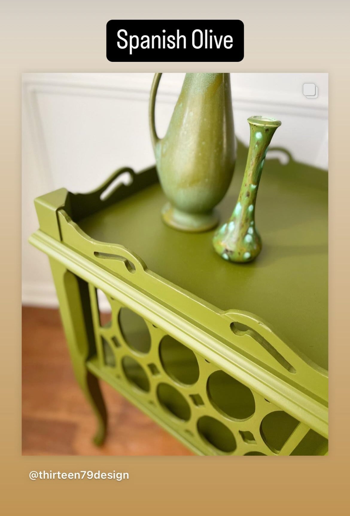 Mineral paint, shade Spanish Olive, One Hour Enamel