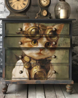 A1 Decoupage kuitupaperi Clockwork Kitty 60 x 85 cm