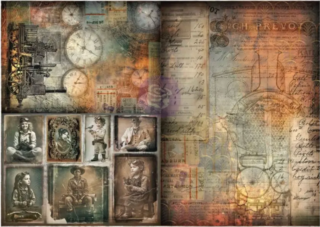 A3 Decoupage Finnabair Time Travellers 30cm x 42cm
