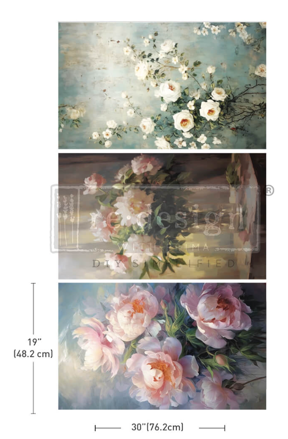 Bountiful Beauty - Decoupage kuitupaperisetti 49x76 cm - 3 kpl