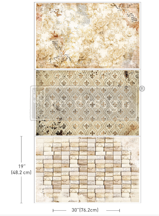 Enchanted Romance - Decoupage kuitupaperisetti 49x76 cm - 3 kpl