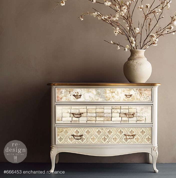 Enchanted Romance - Decoupage kuitupaperisetti 49x76 cm - 3 kpl