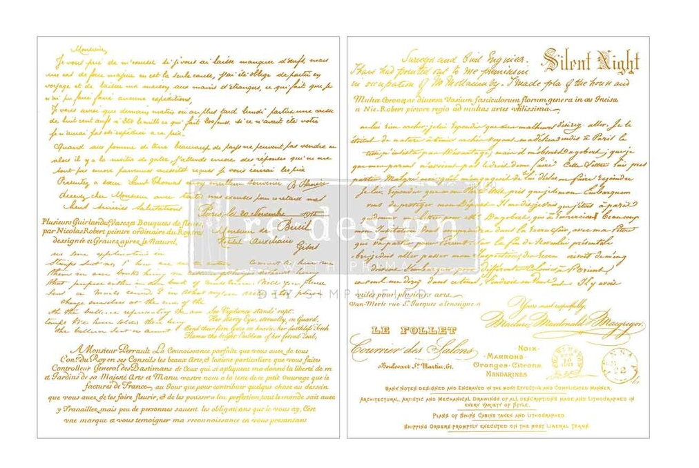 Middy Foil Transfers Kacha Gilded Noel Script