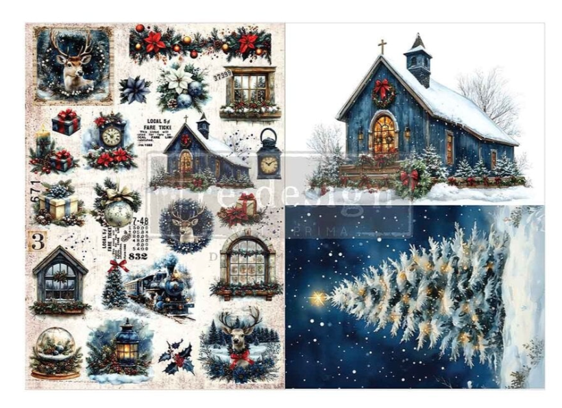 A3 Decoupage Heart &amp; Holly